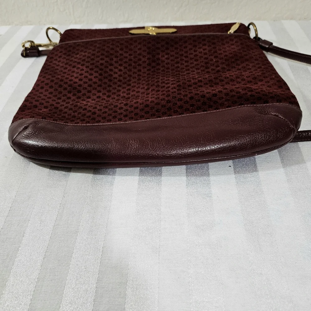 Bags by Supreme Maroon Suede Crossbody - Picture 6 of 8